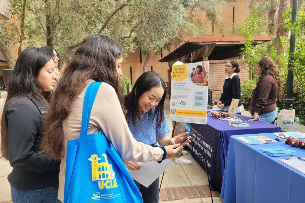 CalKIDS staff interacting with UCLA students.